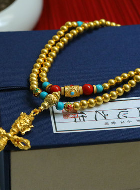 金包银多圈佛珠金刚杵手链项链