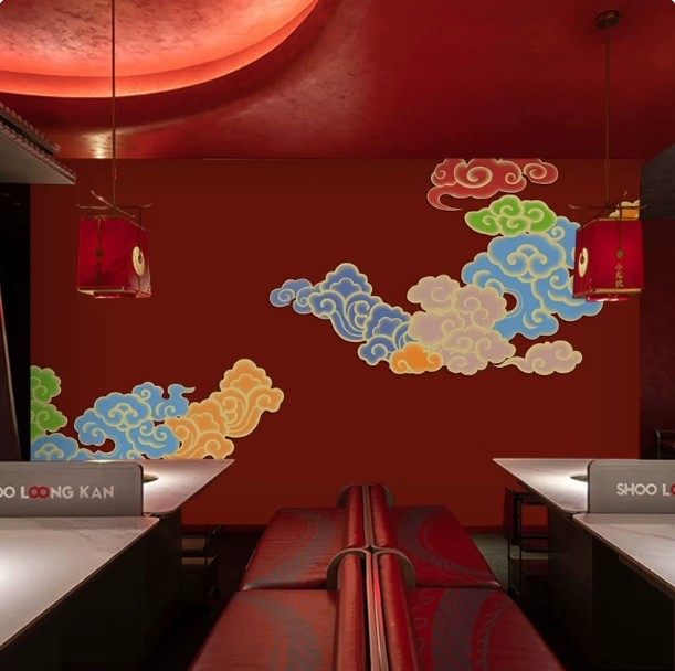 中式祥云仙堂3D立体壁纸背景墙装修壁布禅意仙镜寺庙佛堂墙壁墙纸,淘宝优惠券,粉丝福利购,淘宝优惠卷