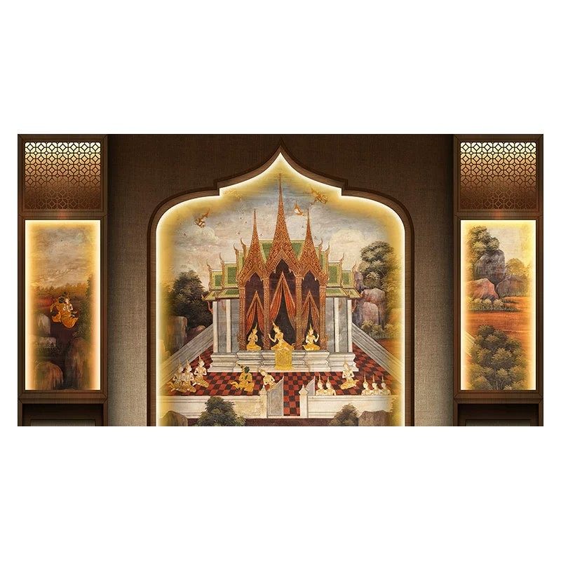 泰式风格壁画按摩店墙纸印度墙布SPA养生馆装饰贴画泰国风情壁纸,淘宝优惠券,粉丝福利购,淘宝优惠卷