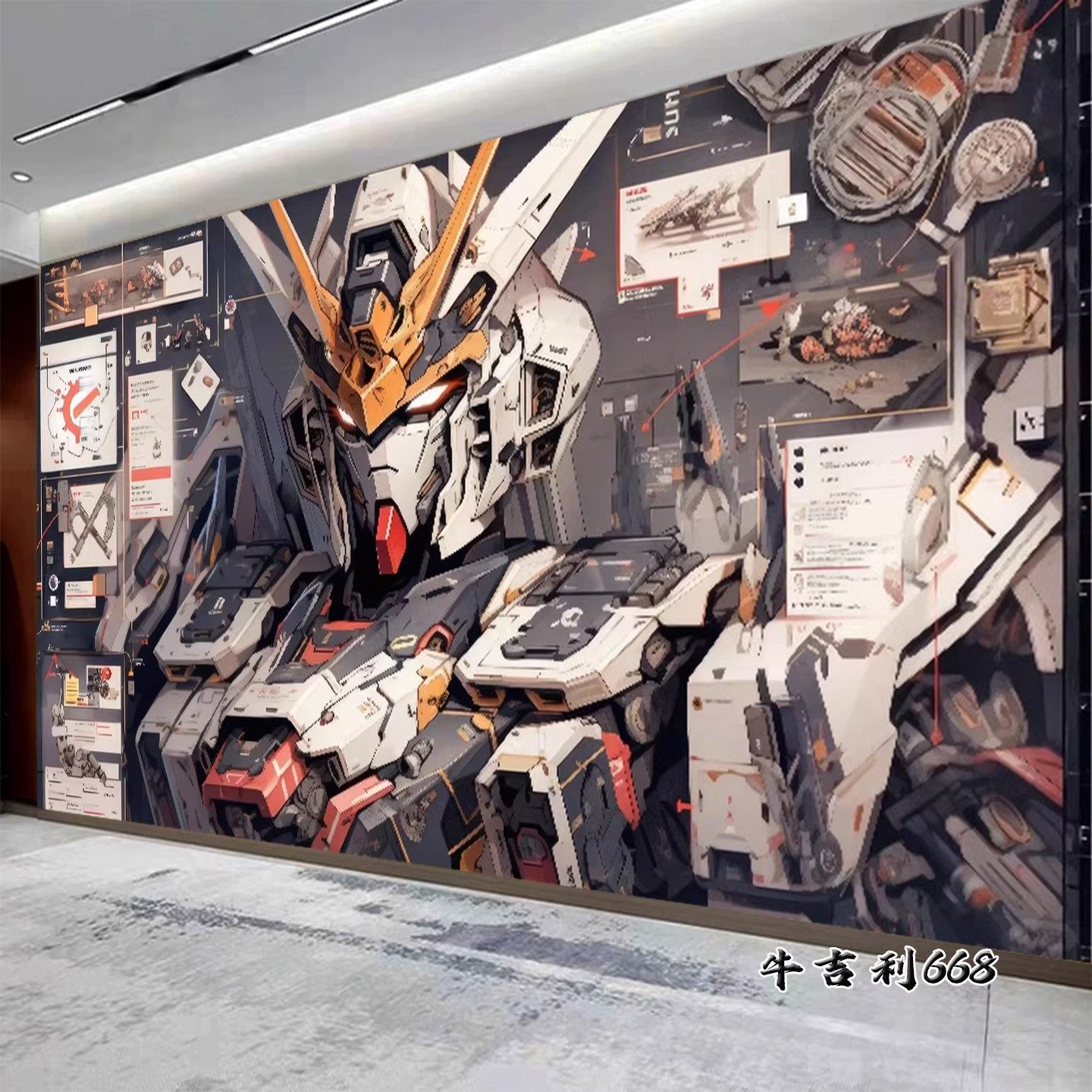 机动战士卧室背景墙壁画动漫宿舍背景墙布出租屋房间改造装饰墙纸,淘宝优惠券,粉丝福利购,淘宝优惠卷