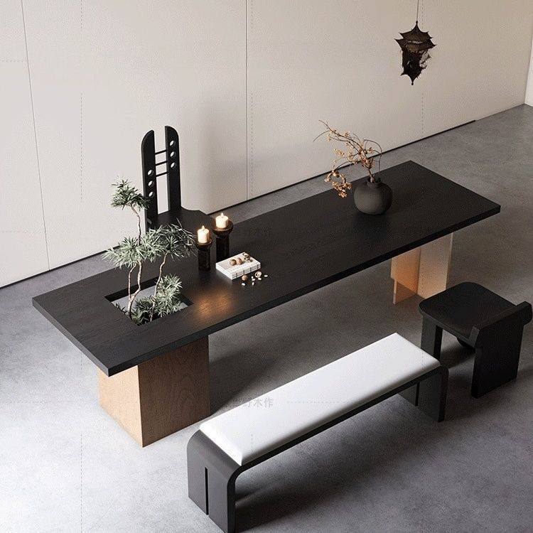 侘寂风客厅家用实木茶桌椅组合现代简约茶台亚克力茶台阳台茶几桌,淘宝优惠券,粉丝福利购,淘宝优惠卷