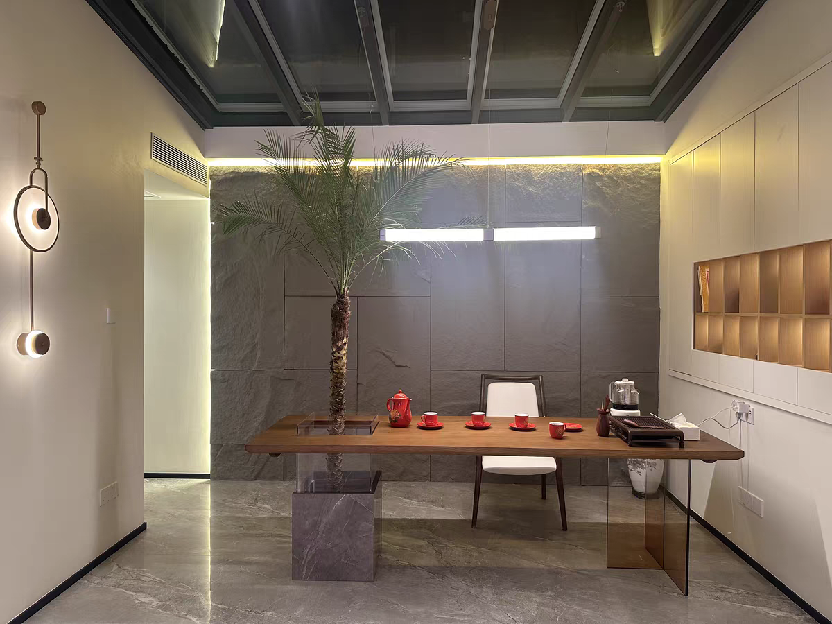 侘寂风客厅实木茶桌椅组合创意简约茶台盆栽茶几办公室大板会客桌,淘宝优惠券,粉丝福利购,淘宝优惠卷