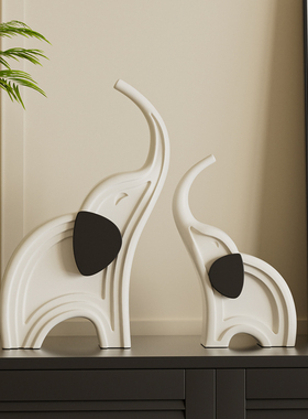 玄关餐边柜摆件高级感艺术大象