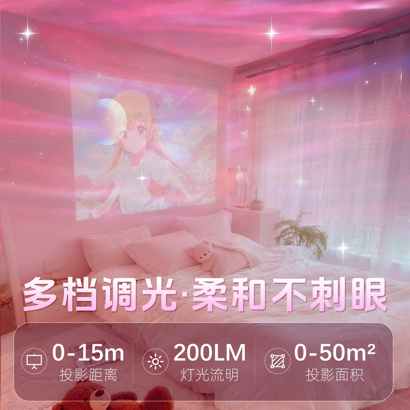 北极光星空投影灯满天星卧室调情浪漫氛围灯蓝牙音响2025年新款,淘宝优惠券,粉丝福利购,淘宝优惠卷