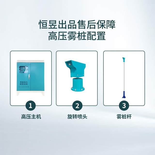 High-pressure mist pile construction site intelligent 360-degree rotating dust removal and cooling spraying system fully automatic rotating spray pile