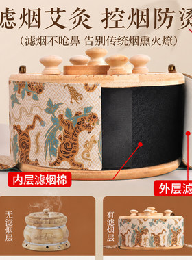 竹制随身灸艾灸盒家用腰部热敷