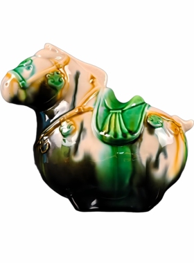 三彩艺【珍宝马】陶瓷摆件 洛阳博物馆 非遗唐三彩文创礼品