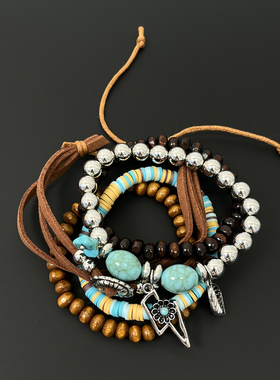 Vintage古着 Bohemian medieval bracelet set手链套装