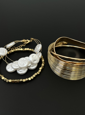 Vintage古着 Golden Bohemian bracelet set手镯套装