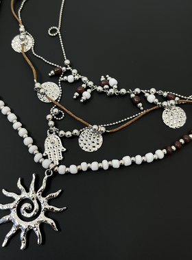Vintage古着 Bohemian sun necklace项链