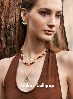 红玛瑙天然巴洛克珍珠项链女款