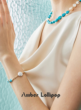 天然绿松石手链女轻奢小众