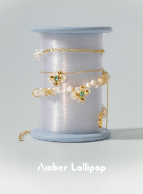 Amber Lollipop淡水珍珠项链女高级感轻奢小众小米珠颈链2026新款