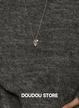 不规则液态银色彷珍珠蛇骨链小众