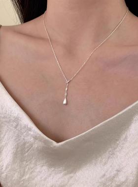 银色水滴项链轻奢高级感气质百搭
