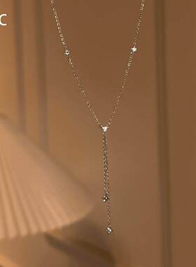 银色满天星流苏项链独特气质轻奢