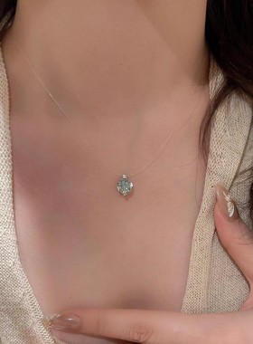 人鱼之泪碧波色爆闪莫桑钻项链女