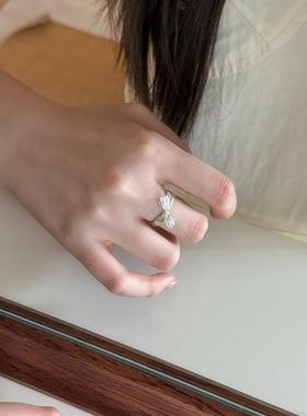 纹理感打结蝴蝶结戒指高级感百搭