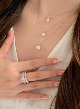 赵露思同款爆闪鼻屎钻项链高级感