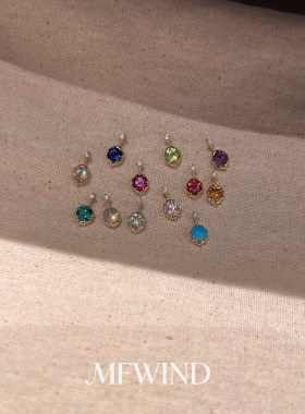 mini彩色仿钻鸽子蛋吊坠项链精致