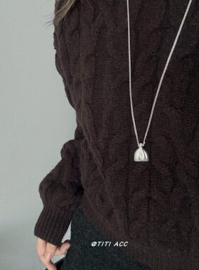 钱袋子锦囊金色长款项链高级感