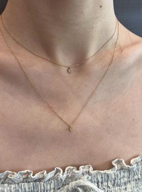日系极简风水滴项链女款叠戴2025新款锁骨链轻奢小众设计极细颈链