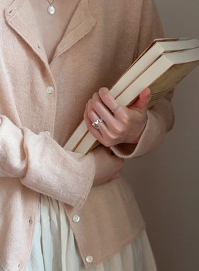 冷淡风银色蝴蝶戒指女轻奢高级感