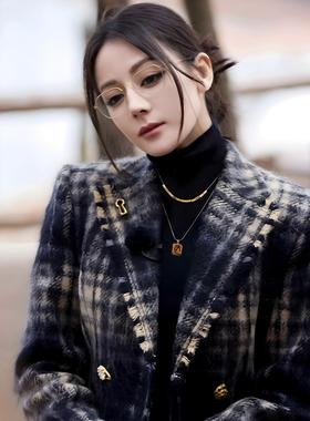 秋冬新款仿虎眼石项链复古设计感