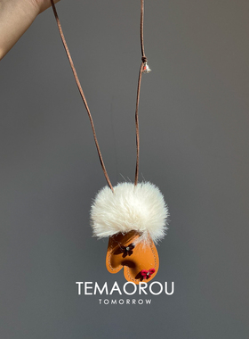 冬日限定！pu皮毛绒手套编绳项链