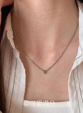 复古银色mini小圆环项链轻奢精致