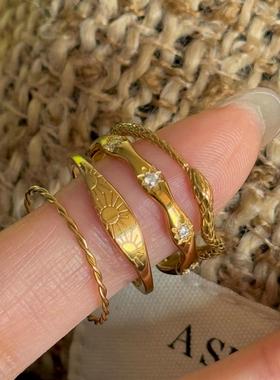 金色蛇年戒指轻奢高级感气质精致