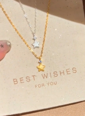 金色五角星项链精致轻奢百搭精致