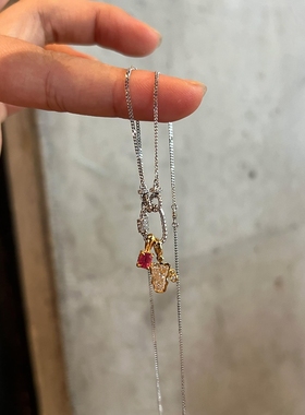 可爱小熊软糖吊坠跑环项链高级感