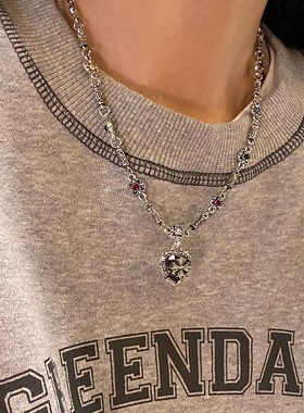 克罗爱心十字架项链百搭小众设计