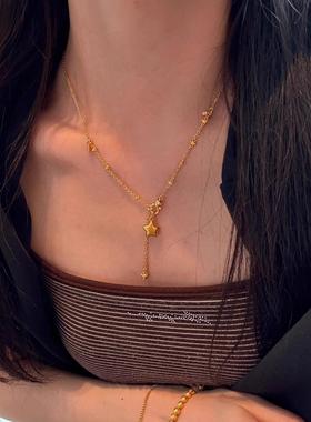 金色折纸星星项链小众简约高级感