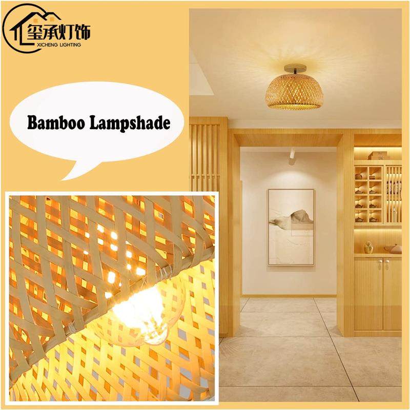 中式田园竹编灯餐厅东南亚灯具茶楼藤艺竹艺灯过道入户玄关吸顶灯,淘宝优惠券,粉丝福利购,淘宝优惠卷