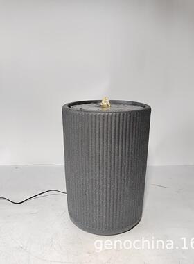 现代个性创意条纹喷泉家庭庭院流水工艺品流水摆件插电-5