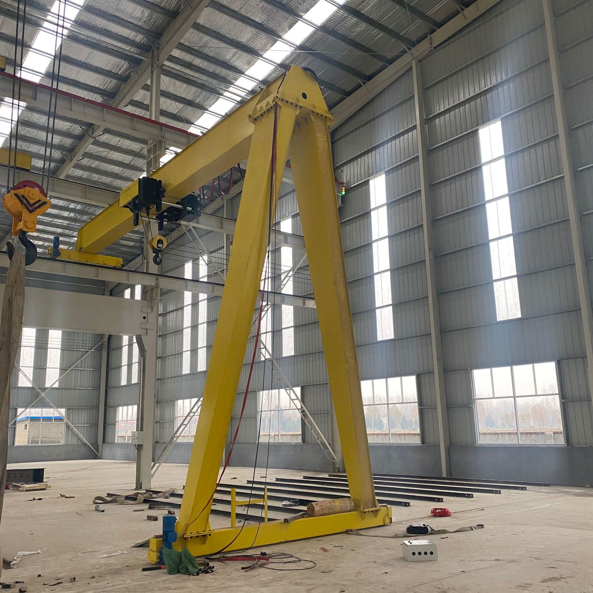 厂家供应半龙门吊货场用散货装卸运行平稳电动半门式起重机 - 图1