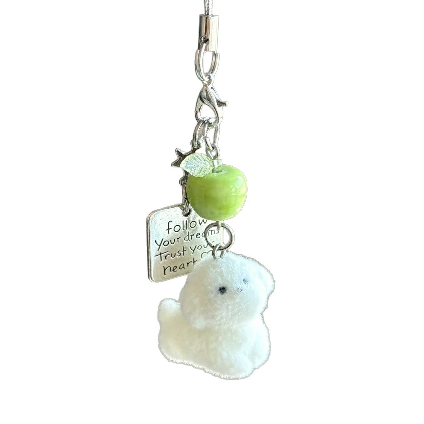 幸运植绒小狗手作串珠ins钥匙扣手机挂件可爱包包相机挂饰简约,淘宝优惠券,粉丝福利购,淘宝优惠卷