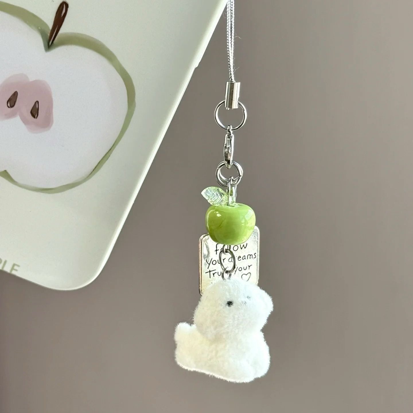 幸运植绒小狗手作串珠ins钥匙扣手机挂件可爱包包相机挂饰简约,淘宝优惠券,粉丝福利购,淘宝优惠卷