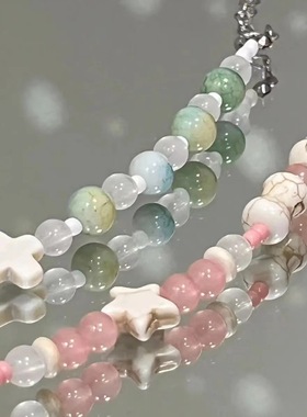 甜美多巴胺夏日马卡龙治愈系手链骨头星星森系平价搭配显白饰品