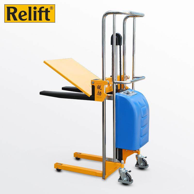 锐励轻型半电动堆高车小迷你电动液压升高车半自动装卸叉车堆垛车,淘宝优惠券,粉丝福利购,淘宝优惠卷