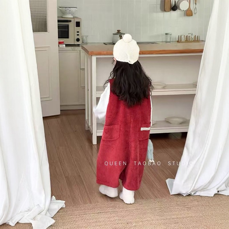 K00425款男女童灯芯绒无袖洋气阔腿背带连体衣服装纸样裁剪图,淘宝优惠券,粉丝福利购,淘宝优惠卷