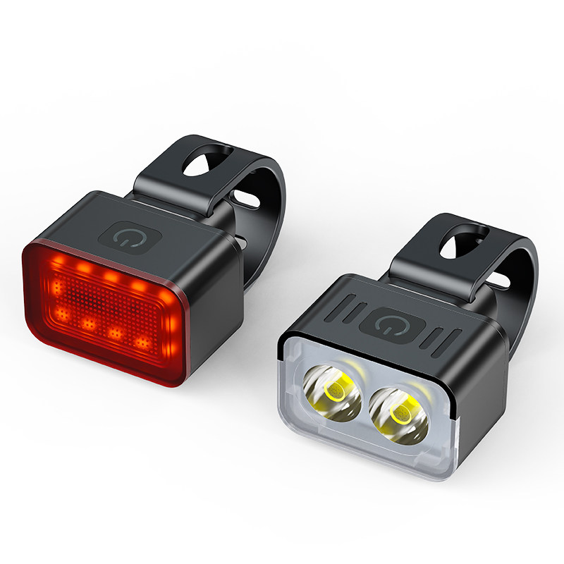 儿童自行车灯前灯尾灯强光夜骑充电山地车单车骑行装备防水滑板车