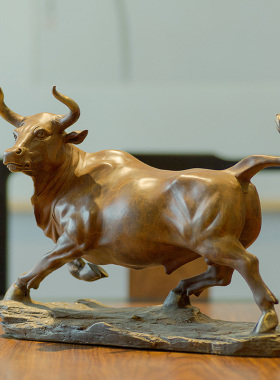 铜牛摆件牛年吉祥物牛转乾坤客厅玄关酒柜工艺品乔迁店铺开业礼品
