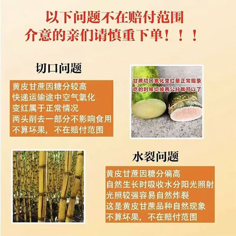 正宗广西黄金甘蔗甘蔗孕妇水果脆甜薄皮现砍黄皮甘蔗新鲜黄金甘蔗,淘宝优惠券,粉丝福利购,淘宝优惠卷