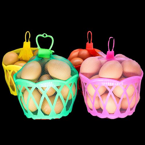 鸡蛋篮子超市包装圆形塑料蓝编织镂空小篓子装鸡蛋的塑料筐小蓝子 - 图0