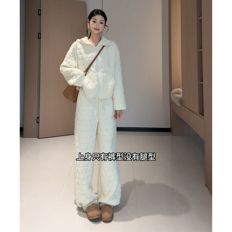 Wannvy Up 秋冬季新款萎格棉衣棉服外套女套装阔腿裤子棉裤两件套,淘宝优惠券,粉丝福利购,淘宝优惠卷