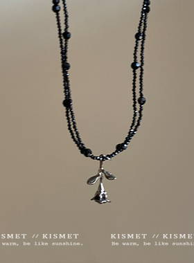 荆棘玫瑰~黑色十字架叠戴项链女小众轻奢气质锁骨链新款爆款颈链