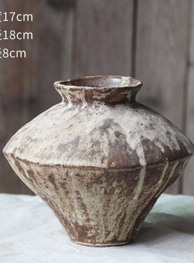 摆件花瓶复古纯手工天然永生玄关寂水培做白色装饰酒店陶瓷家居款